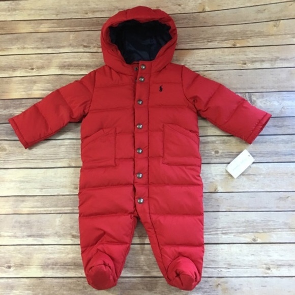 Ralph Lauren Other - Ralph Lauren Red Quilted Snowsuit Bunting NEW NWT